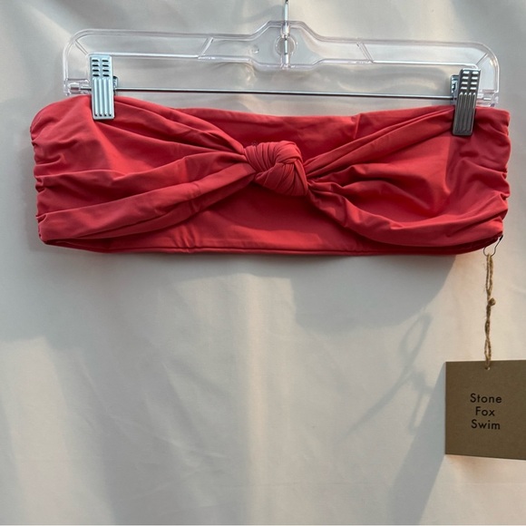 Stone Fox Lele Bandeau Bikini Swim Top Sunset Pink XL - Picture 1 of 5